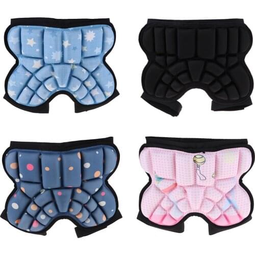 Kids EVA Paded Short Pants 3D Protection Hip Butt Protective Gear Adjustable Strap Waist Guard Impact Pad for Ski Ice Skating