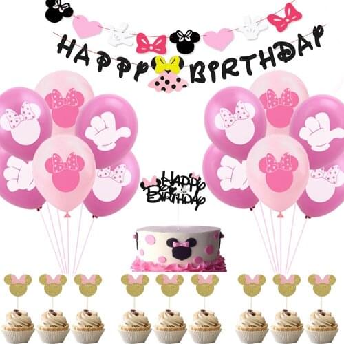 Disney Minnie Party Birthday Party Decorations kids Disposable Tableware Wedding party Birthday Party Decorations Supplies