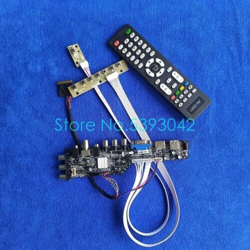 Fit LP156WH3-TLA1/TLS1/TLT1 USB+VGA+AV 1366*768 40 Pin 3663 DVB-T LCD screen universal control card kit digital signal LVDS