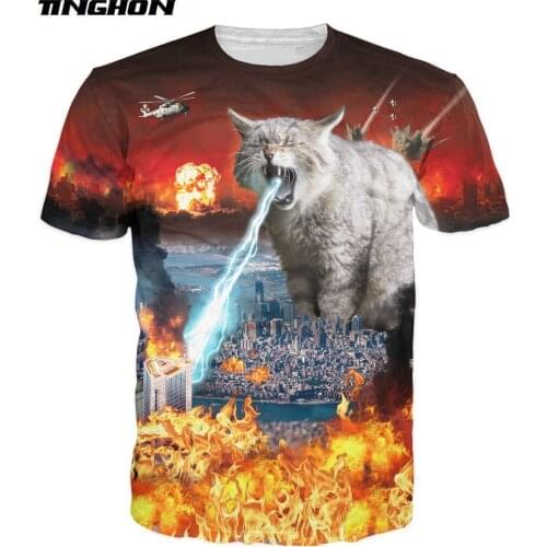 Cat-astrophe T-Shirt enormous feline spreading mayhem 3D Print t shirt Women Men Tops tees tshirts XS-4XL 5XL 6XL 7XL