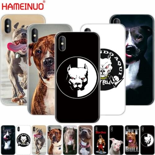 HAMEINUO pitbull dog cell phone Cover case for iphone 6 4 4s 5 5s SE 5c 6 6s 7 8 plus case for iphone 7 X