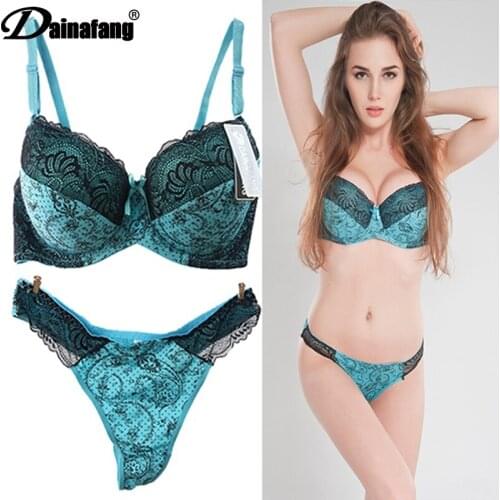 Bras Set Intimates Womens Sexy Plus Size Bra Sets Embroidered Lace 34/75 36/80 38/85 40/90 42/95 BCDE Cup Lingerie