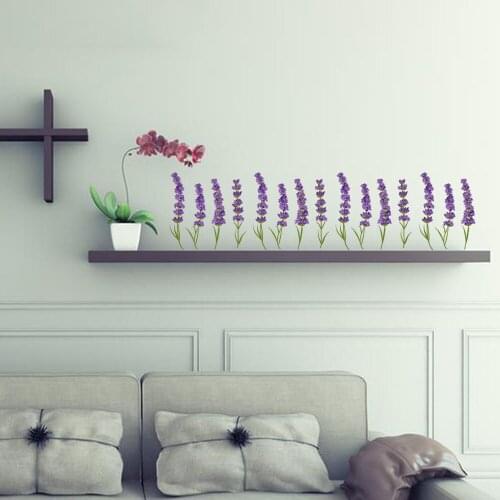 Lavender Fresh Decorative Sticker Removable Wall Sticker Kindergarten Living Room Bedroom TV Background Decorative Wall Sticker