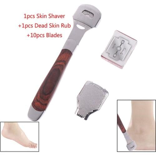 Hot Selling New Foot Corn Removal Cutter Scraper +10 Blades Cuticle Dead Skin Remover Pedicure Tool Set