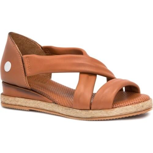 Mammamia D21YS 1115 Taba 2021 Summer Women Slippers Sandals Genuine Cow Leather Zipper Cross Strappy Daily Casual Use Comfortable