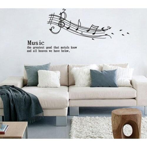 Melodious musical notation vinyl wall stickers mural wall for kids rooms Living room with beautiful music notes original