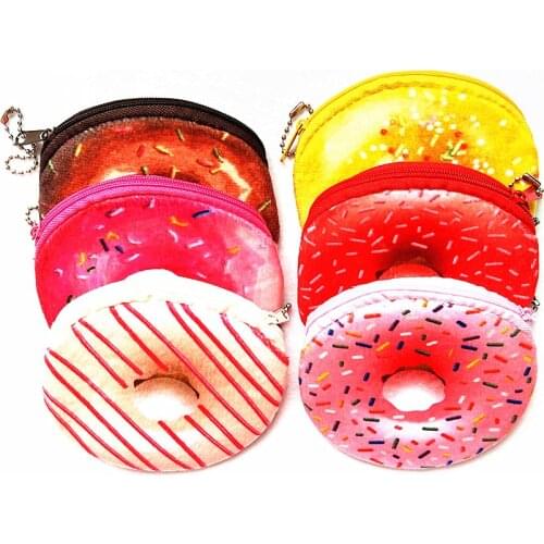 M121 Cute Cartoon Coin Purse Donut Series A Variety Of Colors Wallet Card Bag Girl Women Student Gift Wholesale