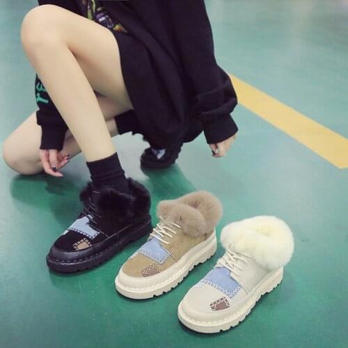 2019 New Women Snow Boots Fashion Women Ankle Boots Warm Plush Winter Women Boots Black Boots Women Platform U11-26