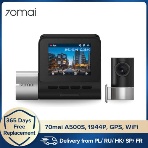 Upgrade Version 70mai Smart Dash Cam Pro Plus 70mai Plus Car DVR Built-in GPS 1944P Speed Coordinates ADAS 24Hours Parking A500