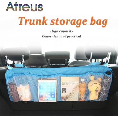 Car Trunk Organizer Backseat Storage Bag Net For Suzuki Swift SX4 Renault Duster Megane 2 3 Logan Captur Kia RIO Soul Sportage