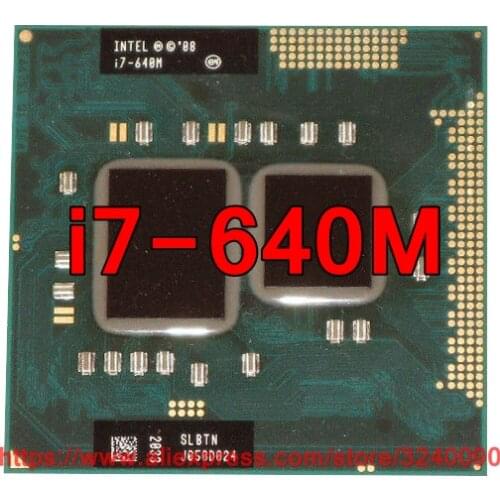 Original lntel Core i7 640M 2.8GHz i7-640M Dual-Core Processor PGA988 SLBTN Mobile CPU Laptop processor free shipping
