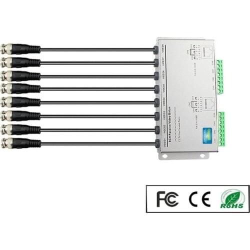 8 CH HD 720P/1080P Passive Video Balun Transceiver RJ45 BNC UTP Cat5/5e/6 Cable Video Transmission for CCTV Camera DVR