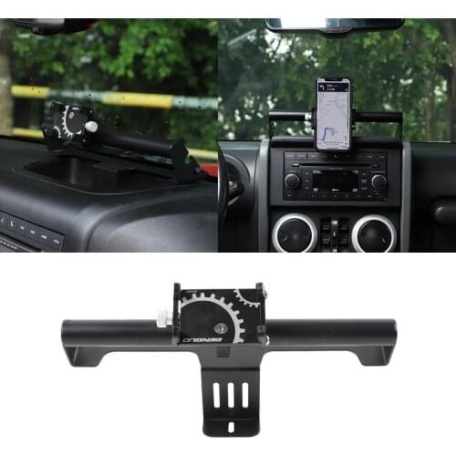 Center Console Phone Holder Stand GPS Mount Bracket for Jeep Wrangler JK 2007 2008 2009 2010 2011-2017 Iron Black Car Accessory