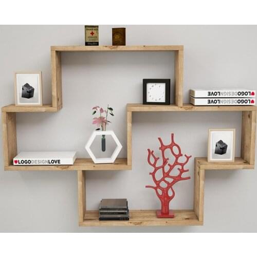 Shelf&Shelf MADE IN TURKEY Modern Bookshelf Decorative Living Room Wood Wall Book Holder Organizer Shelf Rack Bookcase