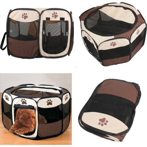 Claw Print Portable Foldable Pet Fence Indoor Outdoor Game Safe Guard Playpen Small Medium Animal Cage for Cat Dog