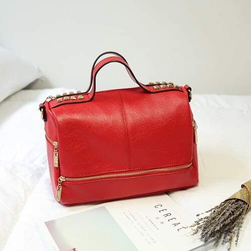 Bag Rivet Leather Laptop Tote Bag Women Shoulder Bag Vintage Bags for Women New Arrival Femal Handbag Retro Motorcycle Messenger