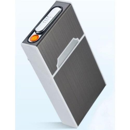 USB lighter cigarette case for 20 cigarettes pack for 100mm long cigarettes