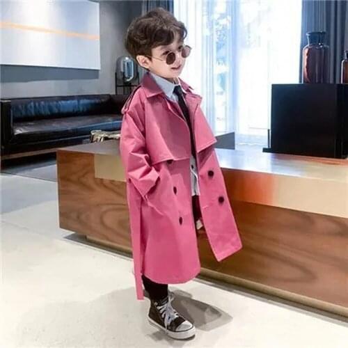 2021 New Fashion Long Jacket Windbreaker For Boy Spring Autumn Cotton Childrens For Boys Loose Outerwear Teen Kids Coat 9 12 14