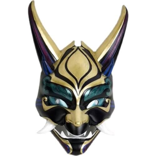 Top Quality Game Genshin Impact Xiao Mask with LED Cosplay Costume Accessories Props Xmas Halloween Gifts