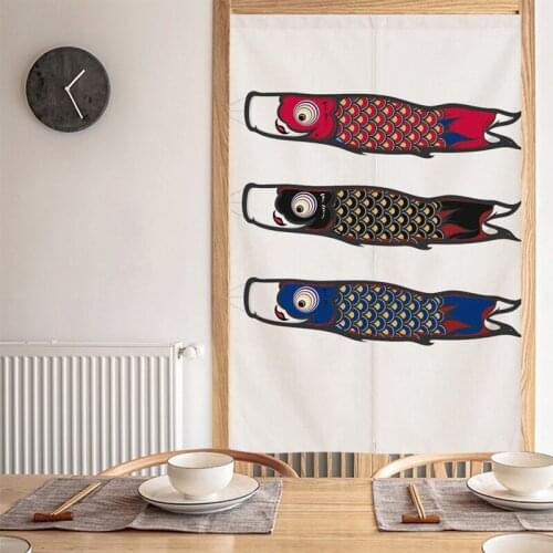 Japanese door curtain partition curtain bathroom shelter decoration half curtain cloakroom wardrobe dust curtain installation