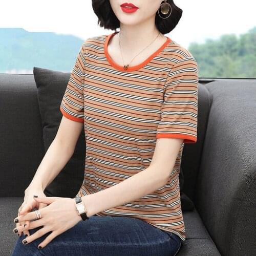 2021 Summer New T Shirt Woman Short Sleeve Shirt Woman T-shirt O Neck Loose Korean Style Plus Size Women Shirts