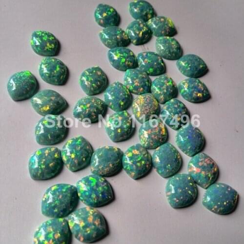 100pcs /lot Free Shipping 8x10mm Synthetic Opal , light green Marquise Cabochon Fire Opal Stone