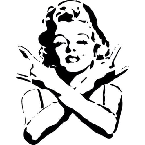 13.4*17.2CM Charming Marilyn Lady Vinyl Car Sticker Fashion Silhouette Design Cool Style Laptop Suitcase Skateboard Sticker