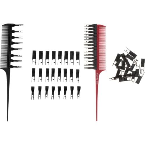 2 Pieces Pro Salon Weaver Highlights Foiling Comb Rat Tail Fine