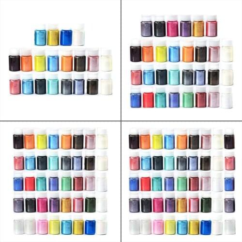 20/30/40/45Colors Cosmetic Grade Pearlescent Natural Mica Mineral Powder Pigment Crystal Mold DIY Handmade Soap Making DROPSHIP