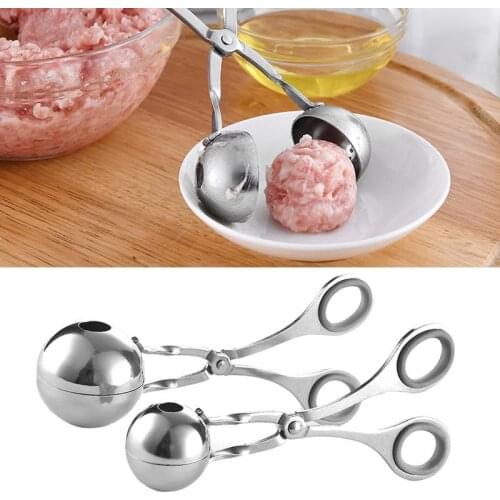 304 Stainless Steel Meat Balls Maker Meatballs Scoop With Hand Guard Ring Kitchen Tools S/L Sizes