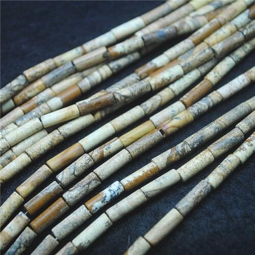 32PCS Nature Rocky Jasper String Loose Beads Accessories Size 5X12MM Ture Shape For Women Bracelets Making Accessories Free Ship