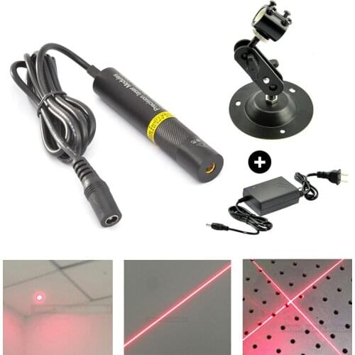 648nm 50mw Focusable 16*88mm Red Dot Line Cross Laser Module+Adapter+Mount