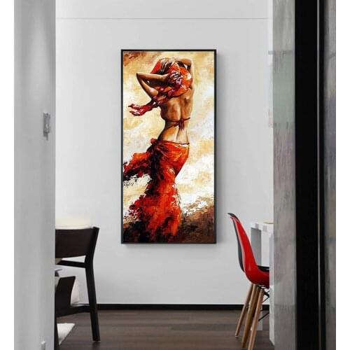 Abstract African Woman Oil Paintings Print On Canvas Sexy Black Woman Body Canvas Wall Art Prints Wall Pictures For Living Room