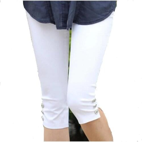 Summer Womens Elastic High Waist Capris Pants Candy Color Casual Skinny Pencil Pants Comfortable Women Pants Plus size