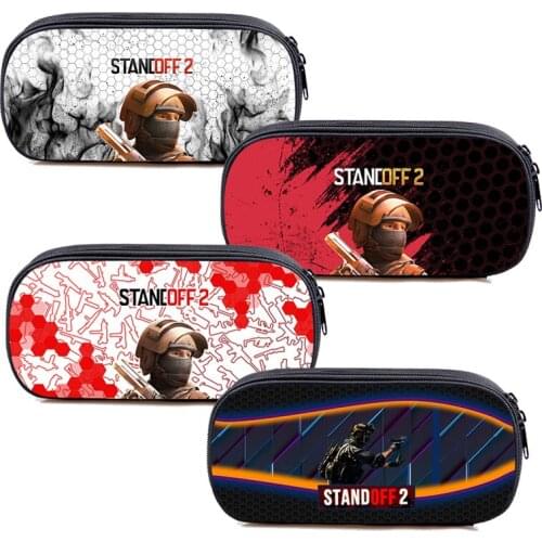 Fashion Standoff 2 Pencil Case Teenager Pen Case Cartoon Stationery Storage Organizer Cosmetics 3D Anime Shooting Game Pen Bag