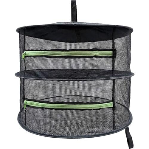 2 Layer Herb Drying Rack Folding Net Dryer Mesh With Zippers Hanging Basket Drying Net Multipurpose High Capacity High Quality