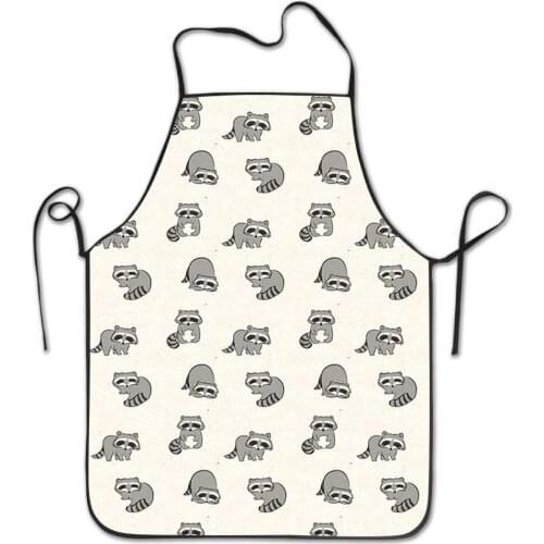 Raccoon Pattern Apron for Baking Crafting Gardening Cooking Durable Easy Cleaning Creative Bib for Man and Woman Standar Size