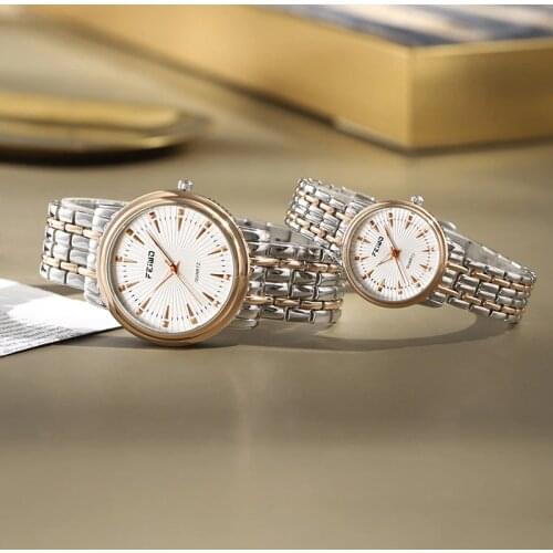 FEIWO Mens Gold Watch