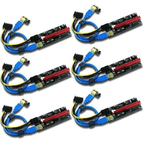 VER009S 3-In-1 Power Interface PCI-E1X To 16X Extension Cable USB 3.0 Graphics Extender PCI Adapter Card