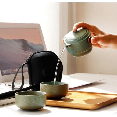 Japanese-Style Ceramic Teapot Lid Bowl Teacup Handmade Portable Travel Office Tea Set