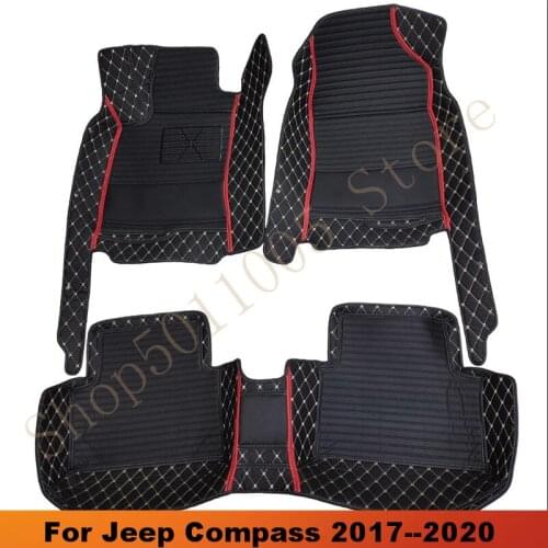 Carpets For Jeep Compass 2020 2019 2018 2017 Car Floor Mats Auto Interiors Covers Accessories Decoration Styling Leather Rugs