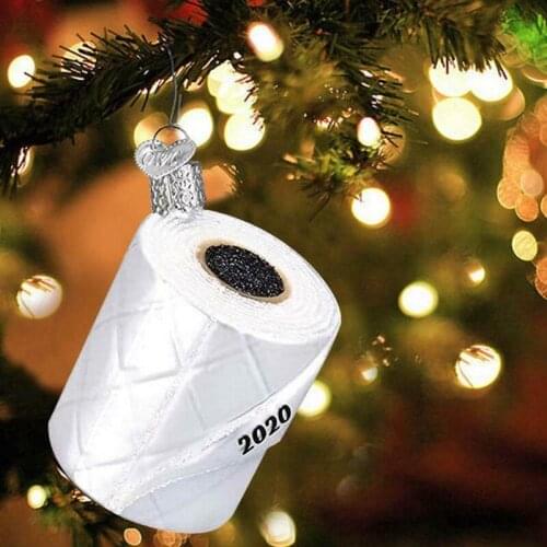 Creative Artificial Toilet Paper Pendant Christmas Tree Hanging Decoration Pendant New Year Home Decoration Gift Roll Paper