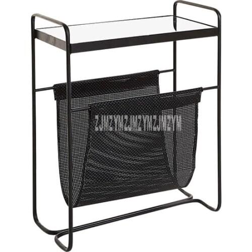 Nordic Style Small Sofa Side Table Black Iron Art Movable Modern Coffee Table Modern Bedside Nightstand Mini Creative Tea Table