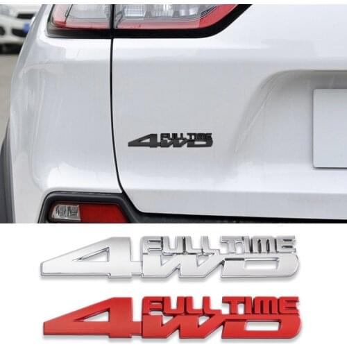 3D Metal Car Styling 4WD Full Time Stickers and Decals Rear Trunk Body Emblem Badge Stickers For JEEP Toyota Ford Mitsubishi Kia