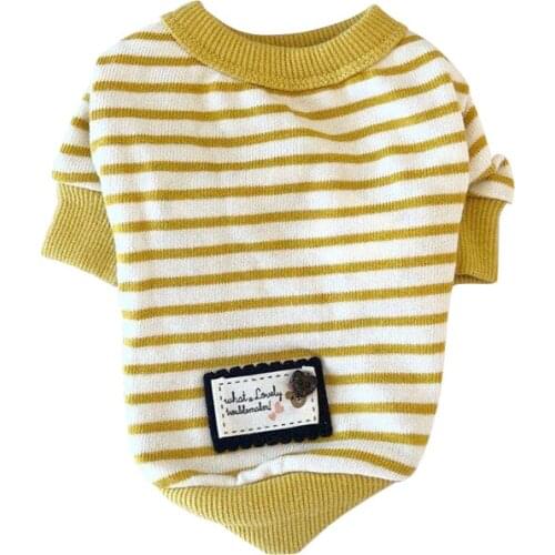 New Striped Pet Dog Clothes Fashion Small and Medium Sized Teddy Schnauzer Dog Clothes Cat Clothes Bottoming Shirt Pet Sweater