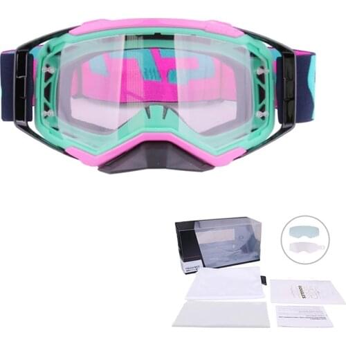 2021 New Motocross Goggles Anti-UV Windproof MX ATV MTB Off Road Bike Glasses Outdoor Ski Moto Helmets Goggles with Spare Lens H