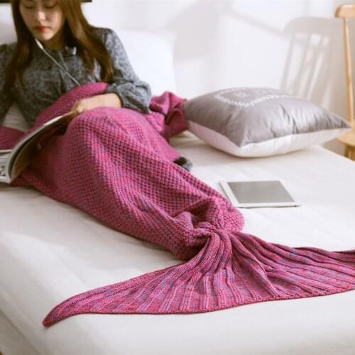 Quilt Mermaid blanket tail fleece throw plush On sofa Bed fluffy bedspreads covers bed knitted Air condition adult blanke