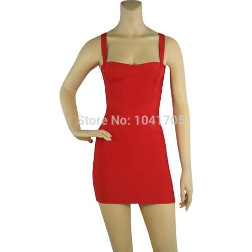 Wholesale A variety of colors Stretch knit Tight Sling Celebrity Leisure Cocktail party Bandage dress (L892)