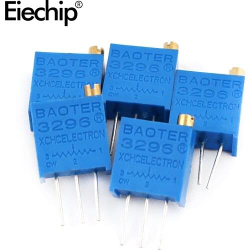 20pcs Variable Resistor 3296W Trimpot Trimmer Potentiometer 3296 1K 2K 5K 10K 20K 50K 100K 200K 500K 1M 100R 200R 500R