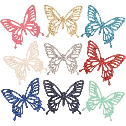 36PCS 2.2inch Hollow butterfly appliques Girls Hair Accessories Boutique Headwrap for DIY Hair Bows Barrette Accessory